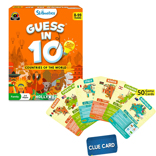 Guess in 10: Countries Of The World Trivia card game (ages 8+)