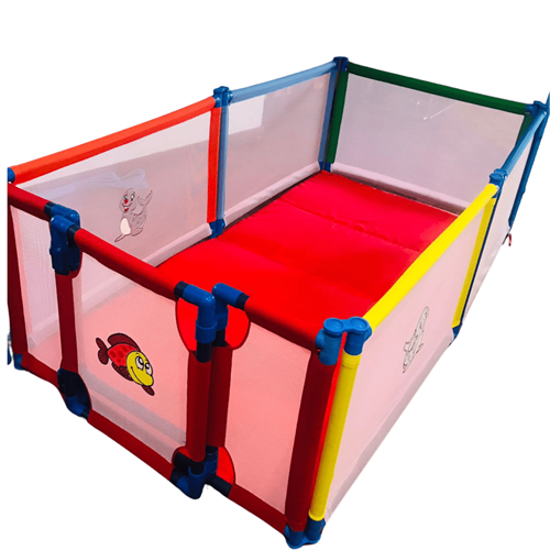 6 Panel Rectangle Playpen with Granny Gate (Poco Casa) + Mattress
