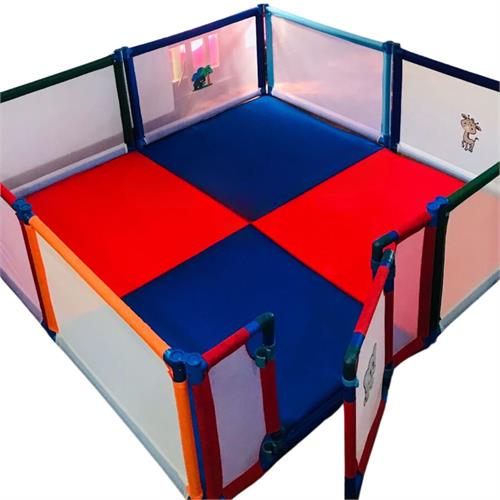 8 Panel Playpen with Gate (6.5ft Square Shaped) with Mattress