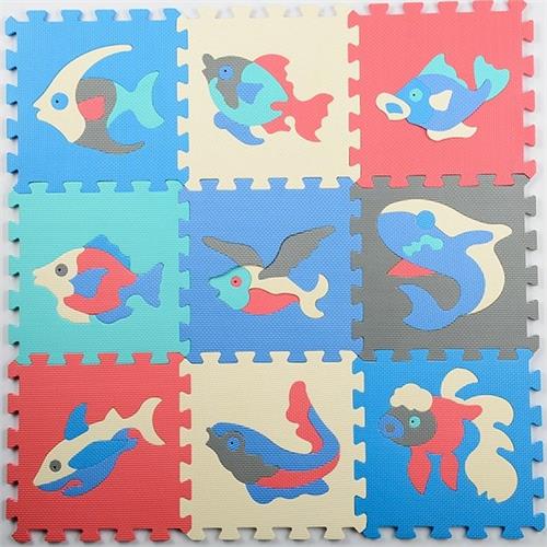 3ft x 3ft Childrens Play Mat \/ Eva Foam Mattress - Fish