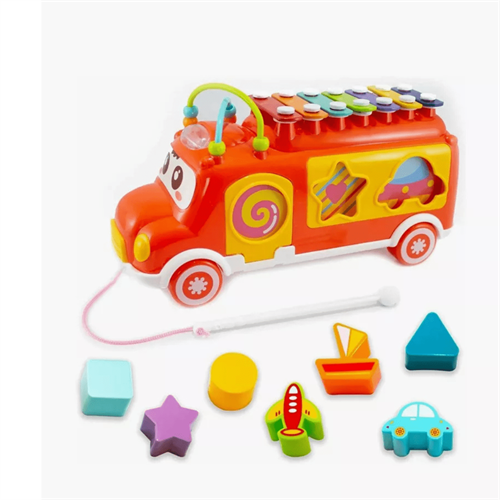 Music Bus Xylophone with 7pcs Puzzle Blocks