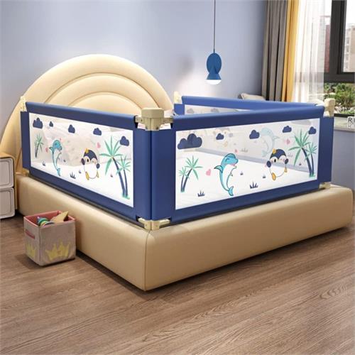 Bed Rail Guard - 1.5m \/ 1.8m \/ 2.0m - Dolphin 0026 Penguin Print