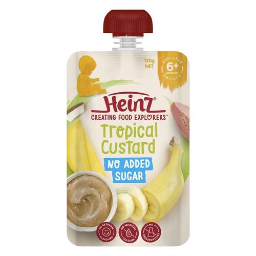 Heinz Tropical Custard Baby No Added Sugar Food Pouch 6+ Months 120g
