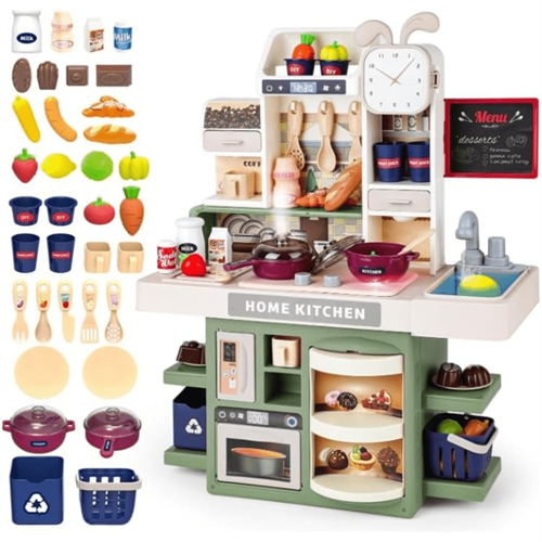 37Pcs Tiny Pretend Play Kitchen Set with Cooking Stove