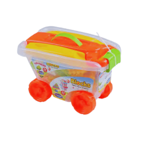 55 pcs Rolling Blocks Storage Cart 3+