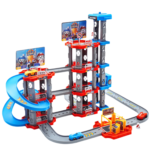 93 pcs DIY Rail Car Toy Parking Lot City Highway Playset