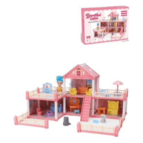 Beautiful Cabin Dollhouse DIY Furniture Playset for Girls