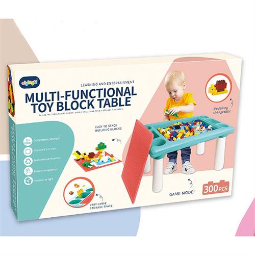 Children Multi Function Toy Blocks Table With 300pcs Building Block