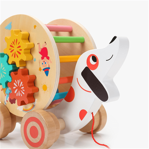 Colorful Puppy Pull Toy Multi-Activity Learning Toy