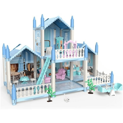 Dollhouse with Dolls and Furniture DIY Educational Playset