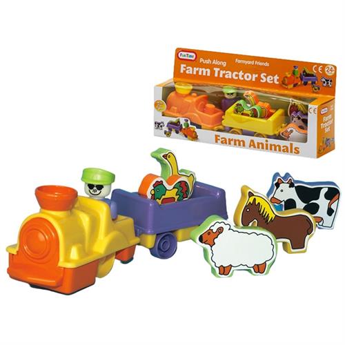 Fun Time Push Along Farm Tractor Set