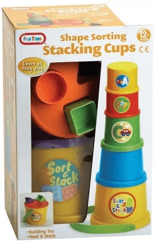 Fun Time Shape Sorting Stacking Cups