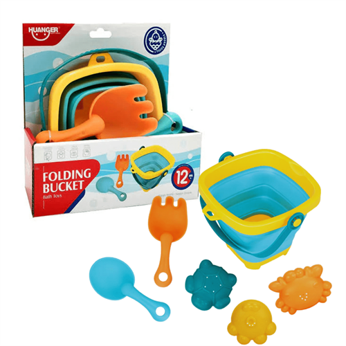 Huanger Folding Bucket 5-Piece Bath 0026 Beach Toy Set