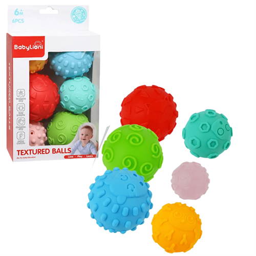 Set of 6 Textured Balls 6m+
