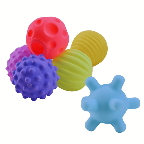 Textured Squeeze Bath Balls Toy with Sounds for Babies 0+