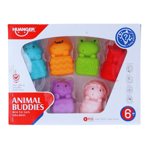 Animal Buddies Rubber Toy Gift Set 6m+