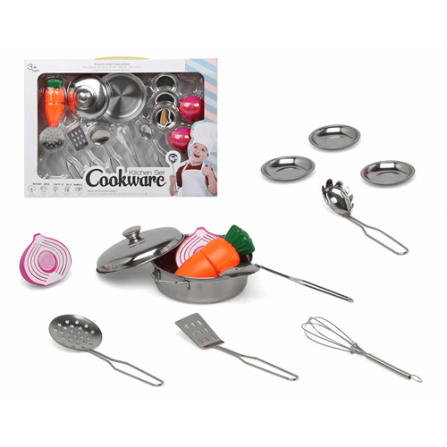 10PCS Kids Kitchen Cookware 0026 Utensils Pretend Play Set