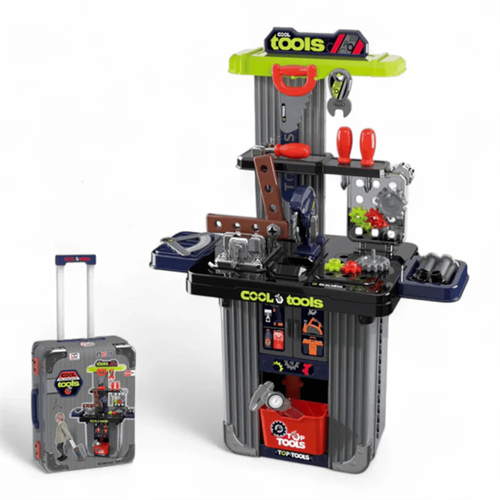 Kids 2-in-1 Tool Workbench 0026 Portable Suitcase Construction Toy Set (Ages 3+)