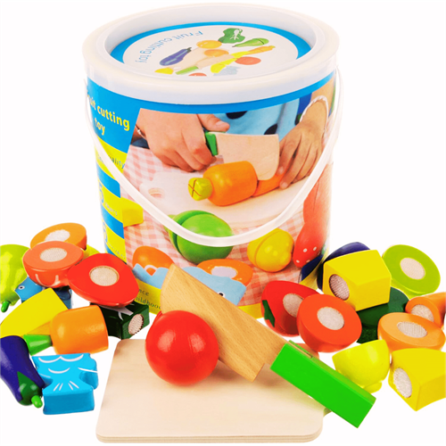 Wooden Kitchen Toy Cutting Food Set (Ages 2+)