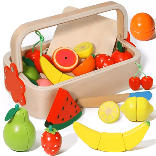 Wooden Magnetic Cutting Fruits and Berries Toy Set for Kids