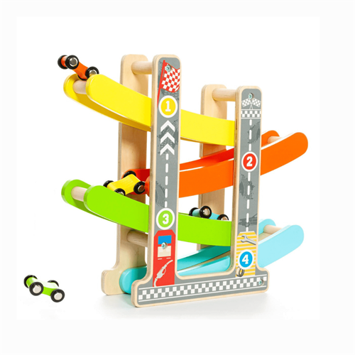 Wooden Road Gliding Car Set