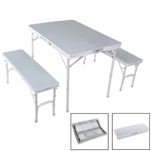 Aluminum Folding Camping Table (with 2 benches)