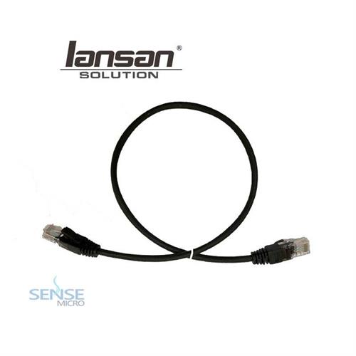 UTP CABLE - LANSAN CAT5 0.5M BLACK (LC5E-005FBK)