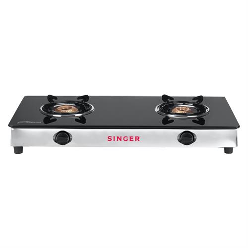 Singer Double Burner Glass Top Gas Cooker STT-2BGT