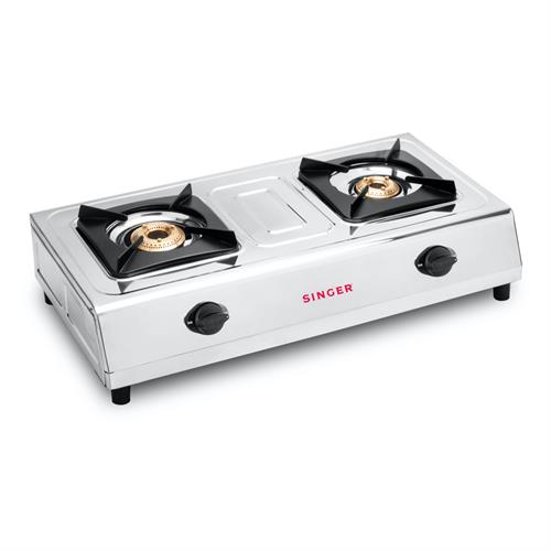 Singer Double Burner Stainless Steel Gas Cooker STT-2BSS