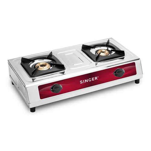 Singer Double Burner Stainless Steel Gas Cooker STT-2BSS