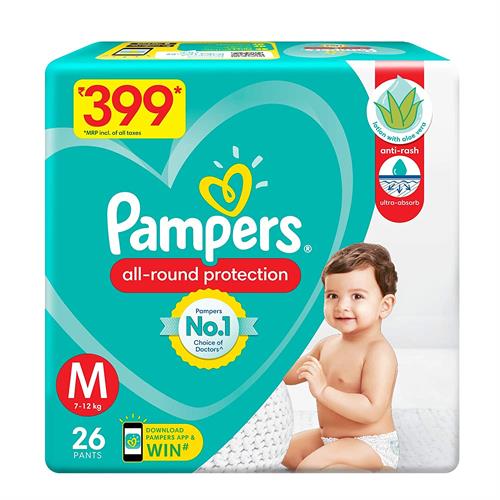 Pampers Pants Medium 26 Pants (7-12 KG) - FMCG-PPM26