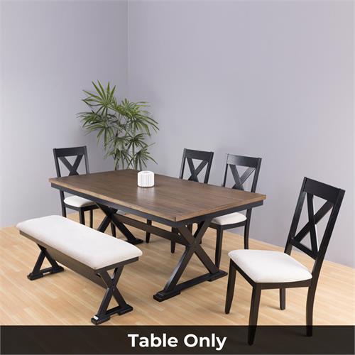 Marcy Dining Table - 6 Seater - Table Only (Antique Brown/Black) - WFI-MARCY-TBL-S