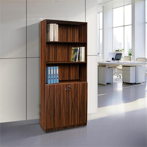 Office Half Door Book Cupboard - Walnut Color (LF-OFI-HDBC-001-WN-S)