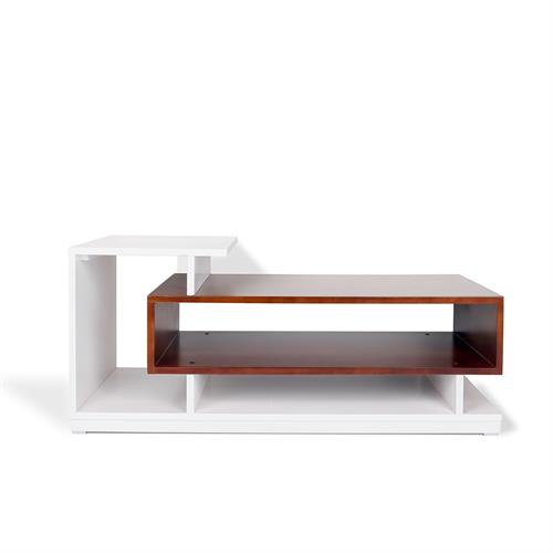 Luna Center Table - White & Brown (WF-LUNA-CT-WHT-S)