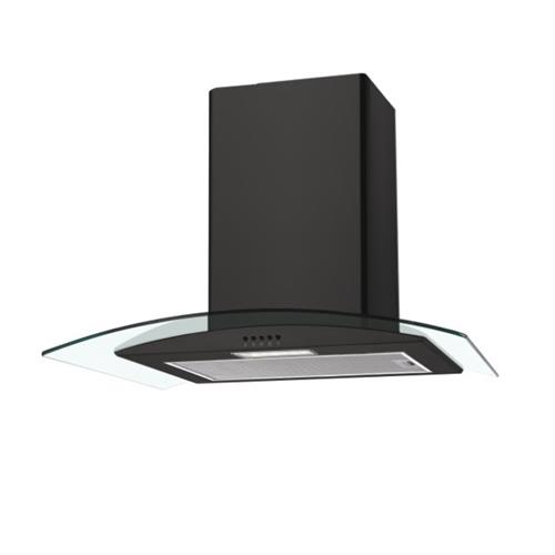 Candy Curved 60cm Glass Hood Black Painted Body + Tempered Glass