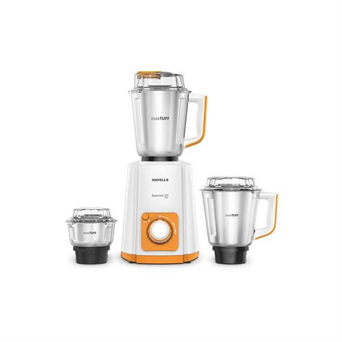 HAVELLS SUPERMIX NV MIXER GRINDER ORANGE 500W 3SS JARS WITH BS PLUG-ORANGE