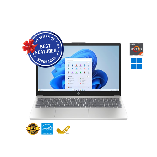 HP Ryzen 3-7320 Laptop (8GB/512SSD/15.6' FHD/Win 11/2Years/Backpack)