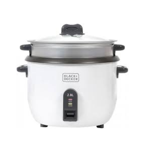 Black & Decker 2.8 L Non Stick Rice Cooker with Glass Lid