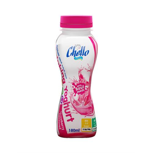 CHELLO Strawberry With Basil Seeds Drinking Yoghurt, 180ml