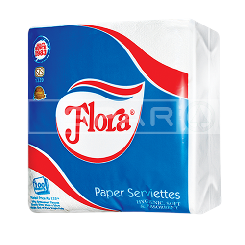FLORA Paper Serviettes 1ply, 100s