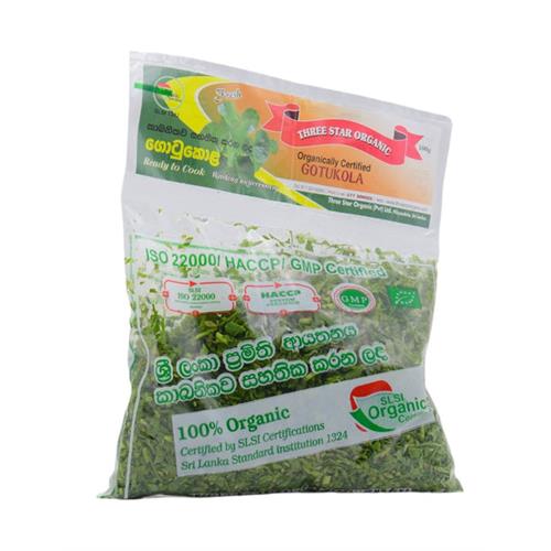 THREE STAR ORGANIC Chopped Gotukola, 100g