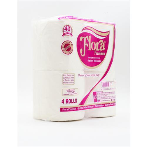 FLORA Toilet Rolls 2ply 4 pack, 133g