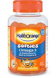 Haliborange Softies Omega-3 & Multivitamins (3-12 Years) 60 Orange Flavour Softies