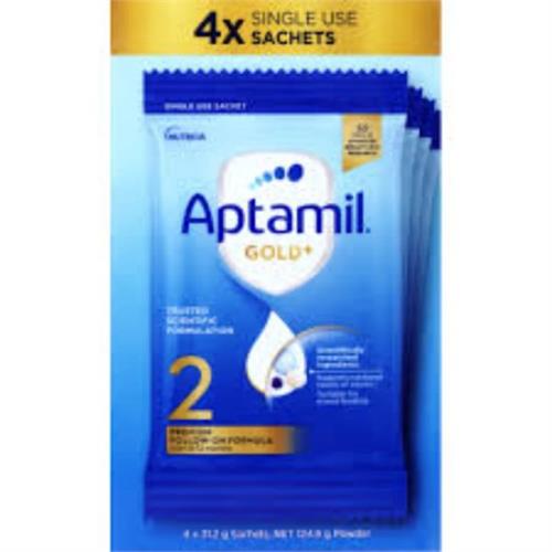 Aptamil Gold+ 2 Premium Follow On Formula 4x Sachets 124.8g