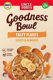 Uncle Tobys Goodness Bowl Tasty Flakes With Honey & Almonds 625g