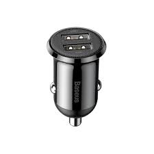 Baseus Grain Pro Car Charger (Dual USB 4.8A) Black