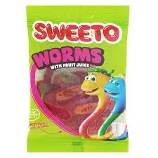 Sweeto Worms With Fruit Juice 80g