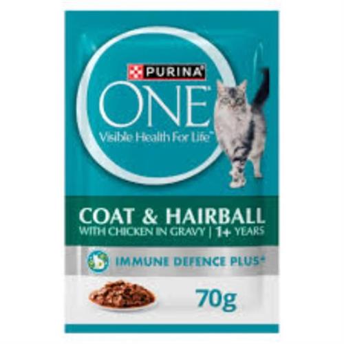 Purina One Hairball Control With Chicken In Gravy 1+ Years 70g