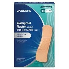 Watsons Washproof Plasters Repels Water 100 Plasters (72mm x 19mm)