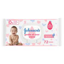 Johnsons Gentle All Over Wipes (72 Wipes)